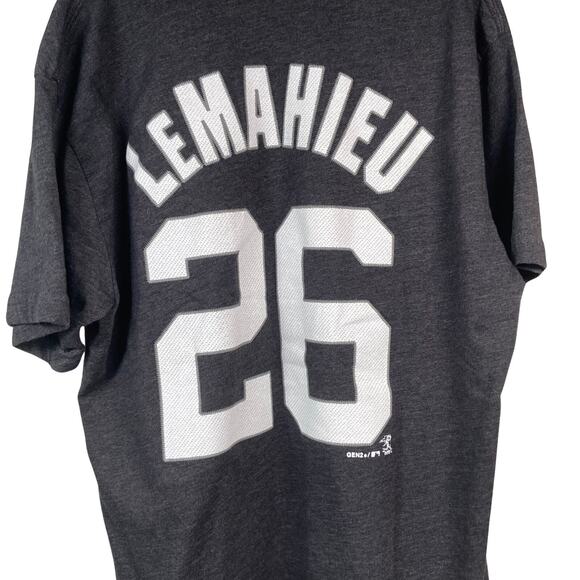 MAJESTIC NEW YORK YANKEES #26 LEMAHIEU YOUTH T-SHIRT JERSEY SIZE L 14/16 - Picture 1 of 3